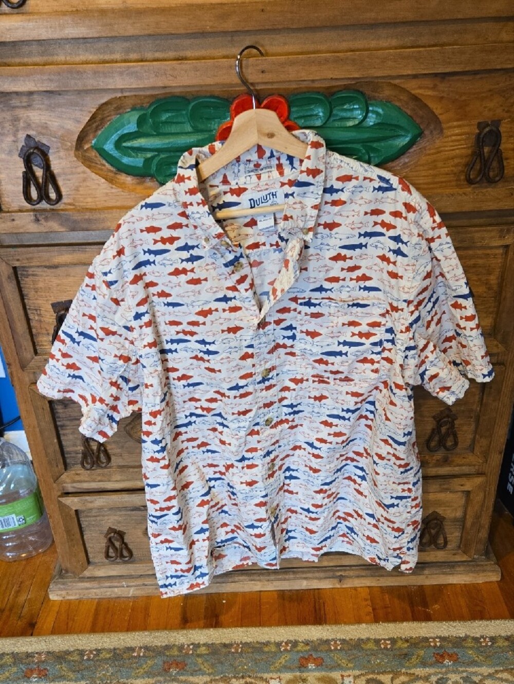 Duluth Trading Co Relaxed Fit Untucked Fish Shirt